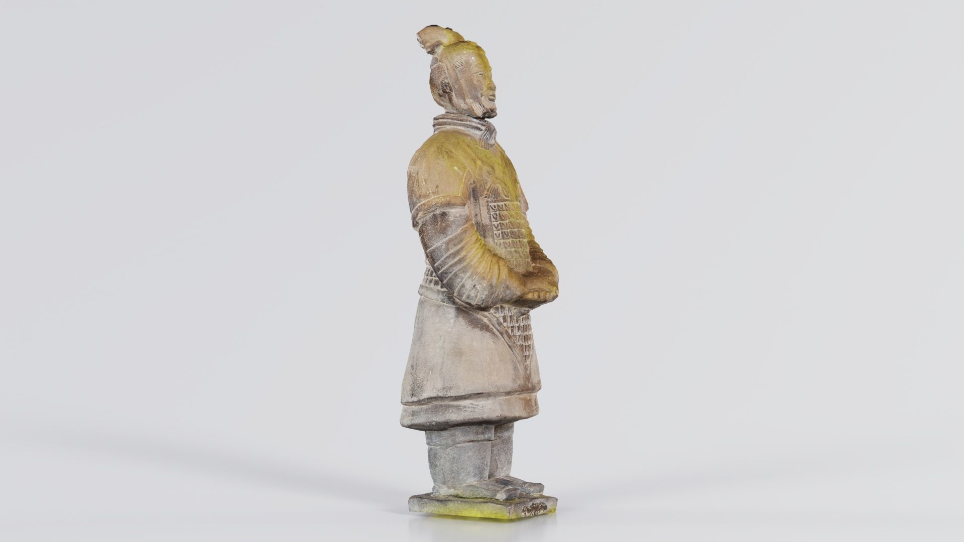 Terracotta Warrior Weathered Low-poly 3D model_6