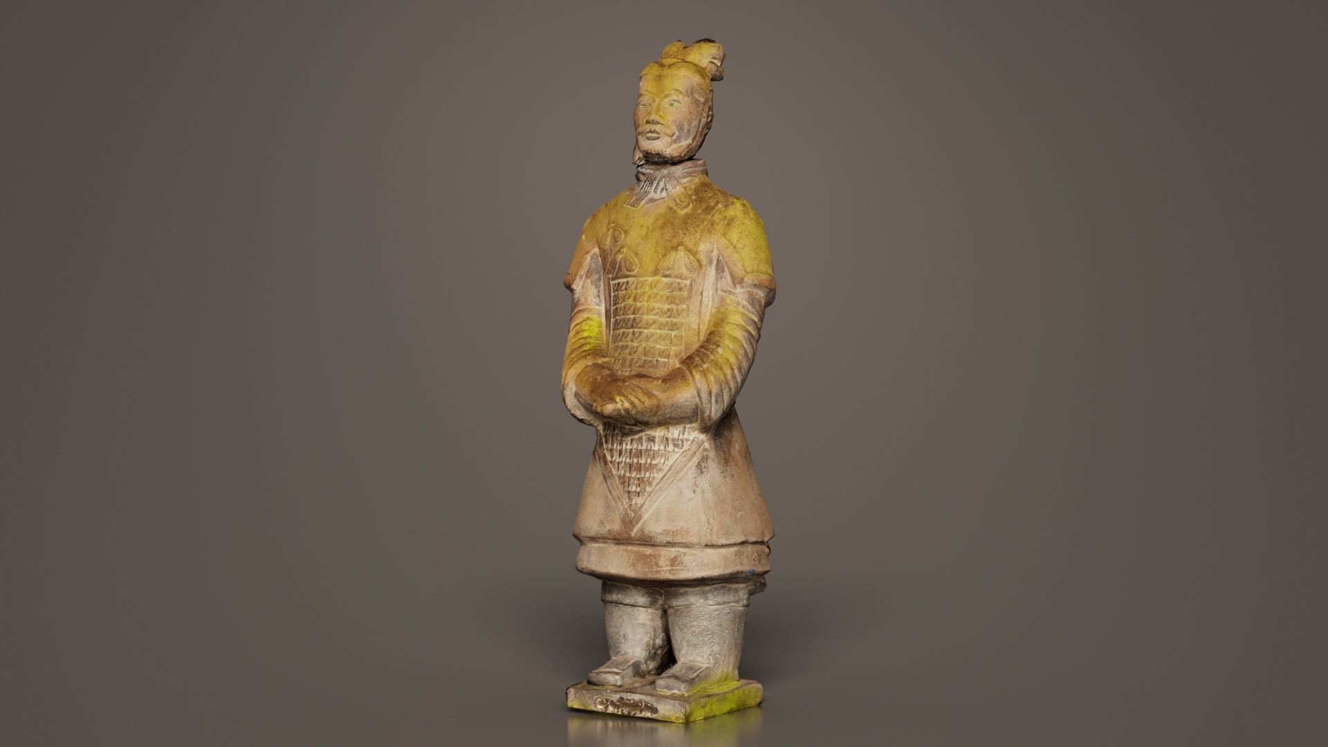Terracotta Warrior Weathered Low-poly 3D model_1