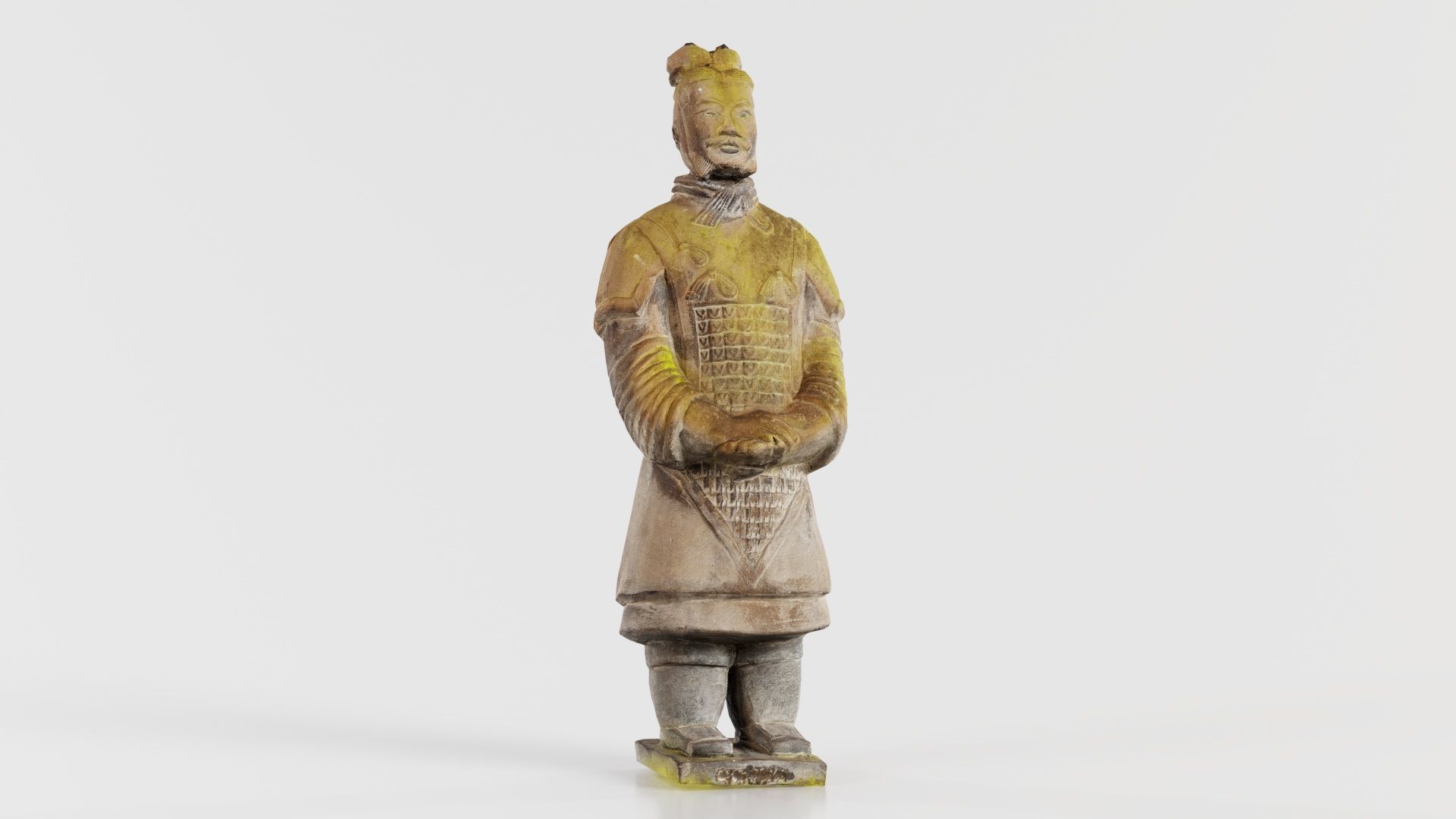 Terracotta Warrior Weathered Low-poly 3D model_7