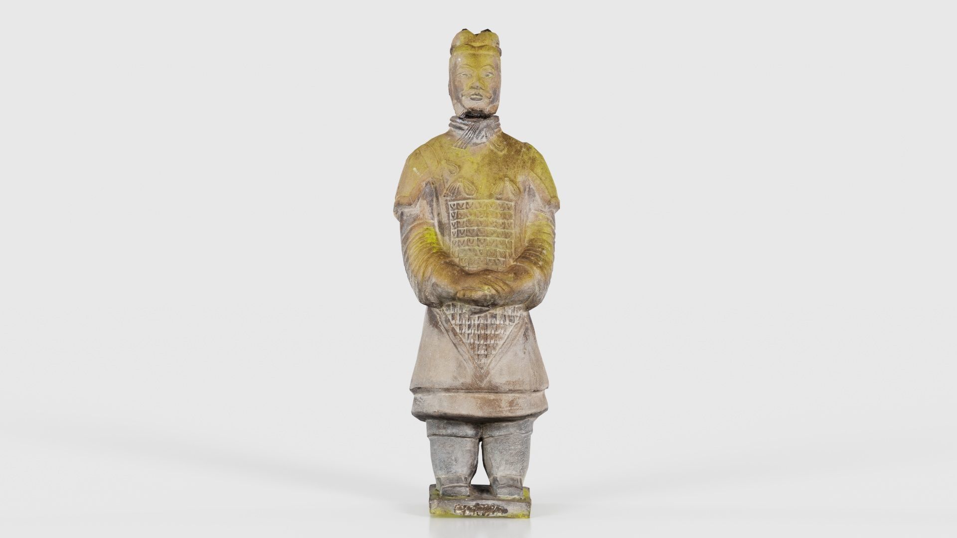 Terracotta Warrior Weathered Low-poly 3D model_16