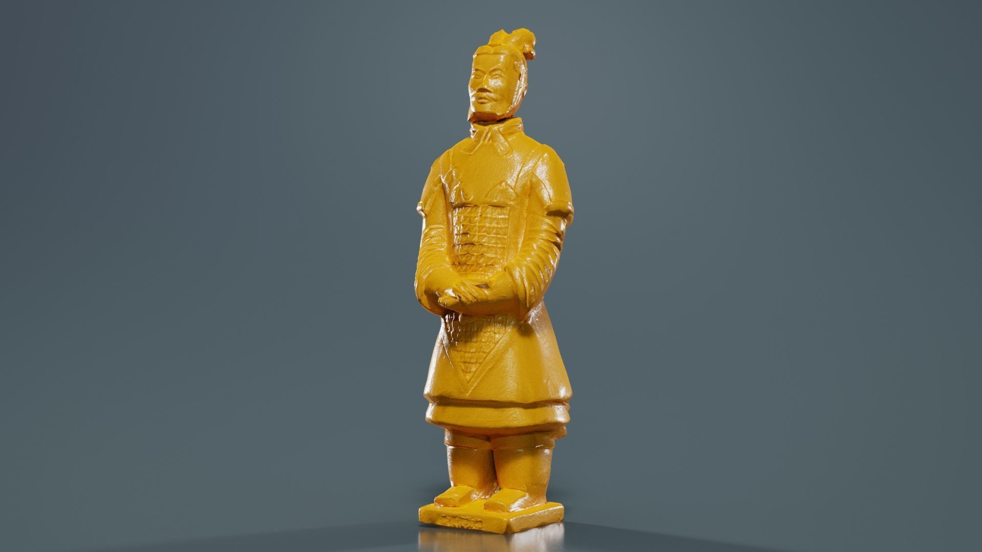 Terracotta Warrior Weathered Low-poly 3D model_12