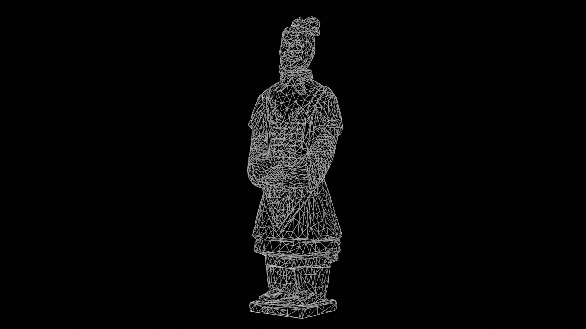 Terracotta Warrior Weathered Low-poly 3D model_11