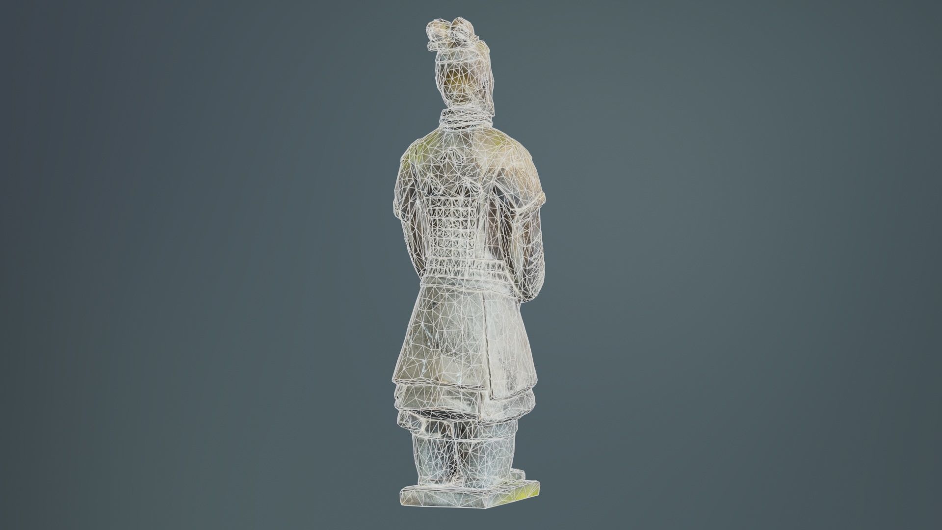 Terracotta Warrior Weathered Low-poly 3D model_10