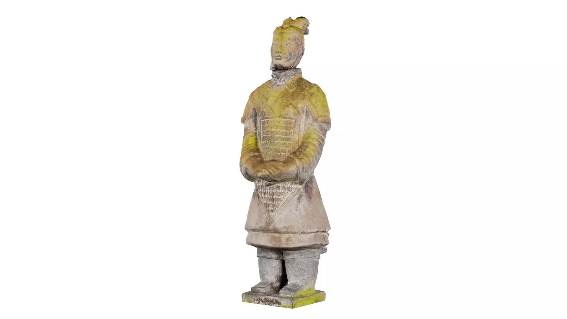 Terracotta Warrior Weathered Low-poly 3D model_0