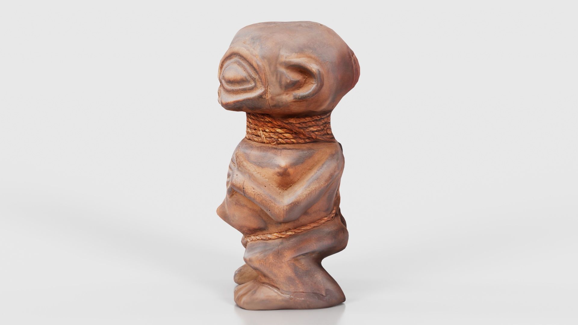 Wooden Figure Statue Female Low-poly 3D model_25
