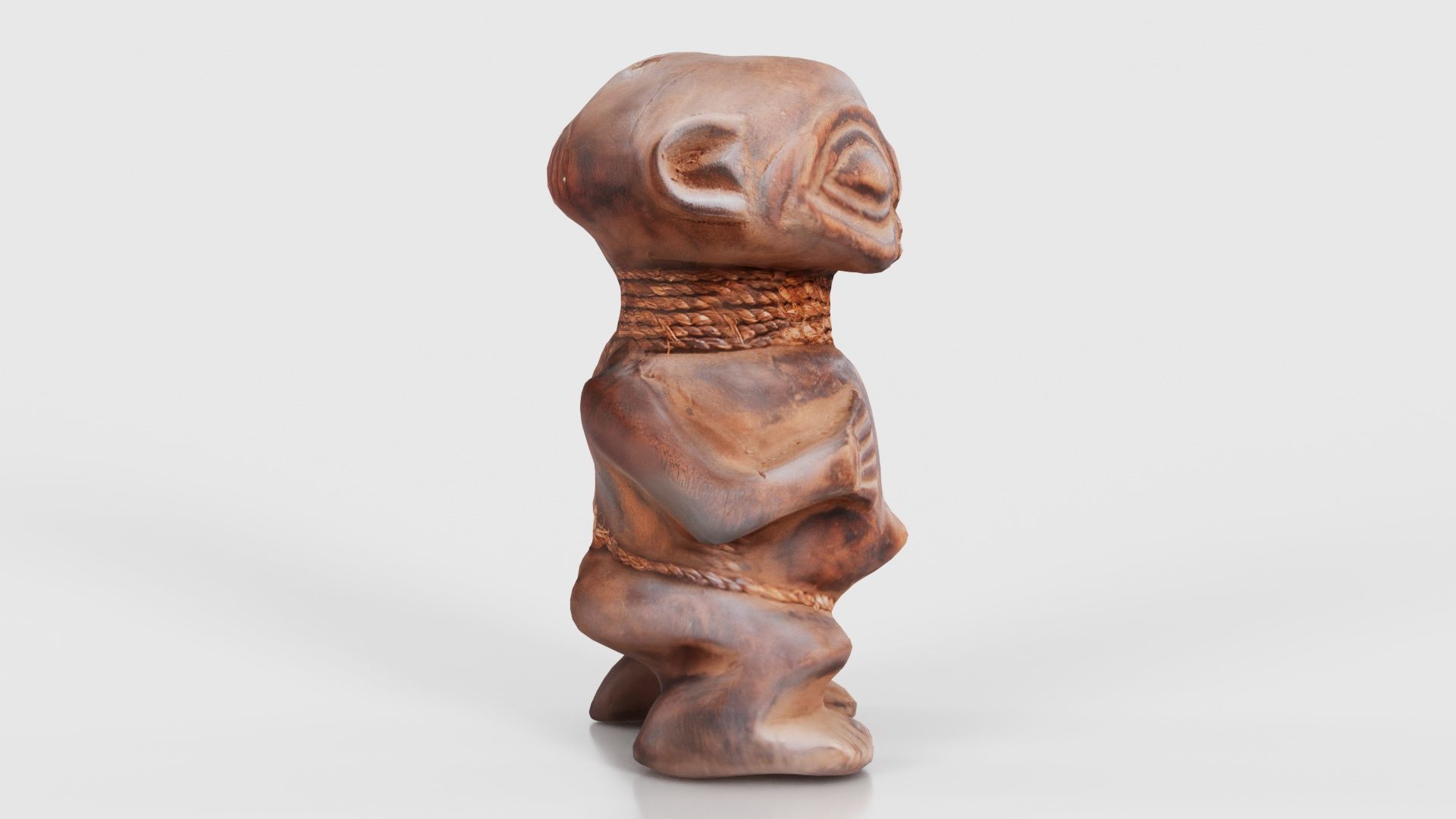 Wooden Figure Statue Female Low-poly 3D model_19