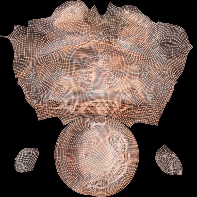 Wooden Figure Statue Female Low-poly 3D model_14