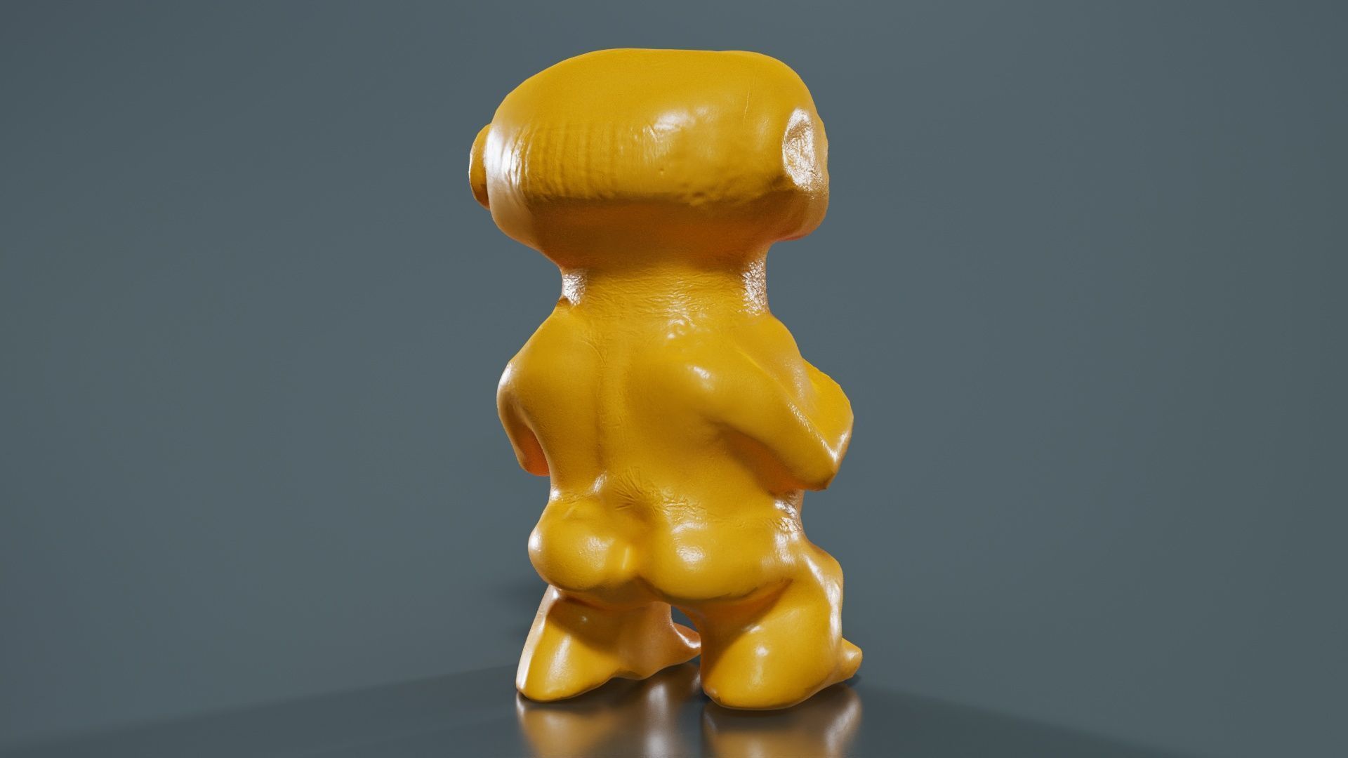 Wooden Figure Statue Female Low-poly 3D model_13