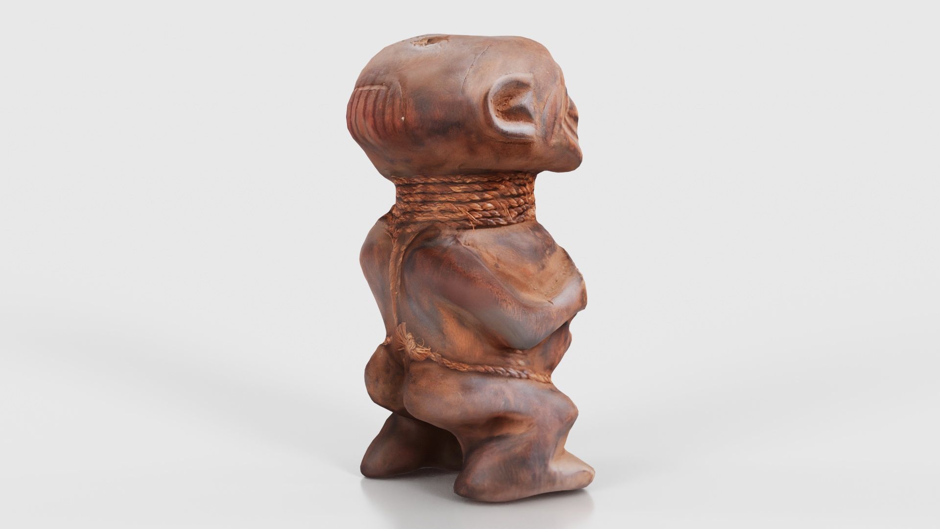 Wooden Figure Statue Female Low-poly 3D model_20
