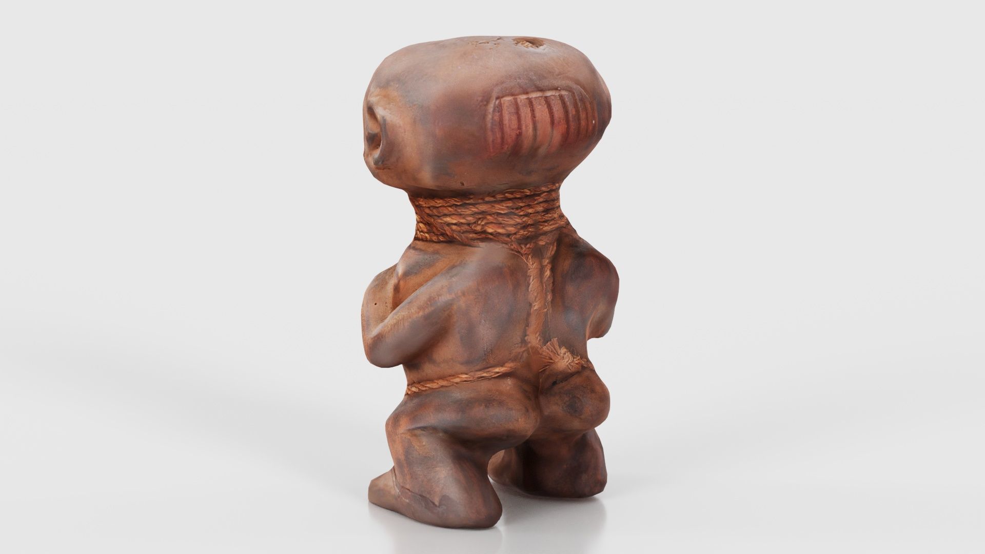 Wooden Figure Statue Female Low-poly 3D model_23