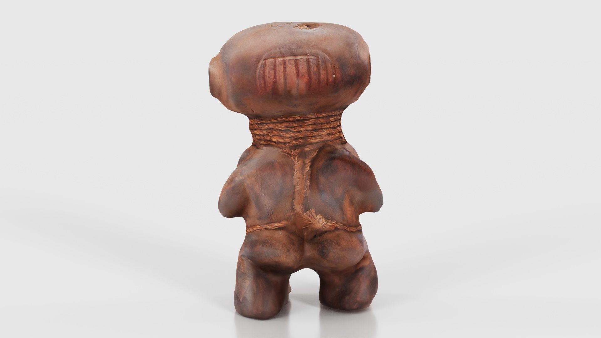 Wooden Figure Statue Female Low-poly 3D model_22
