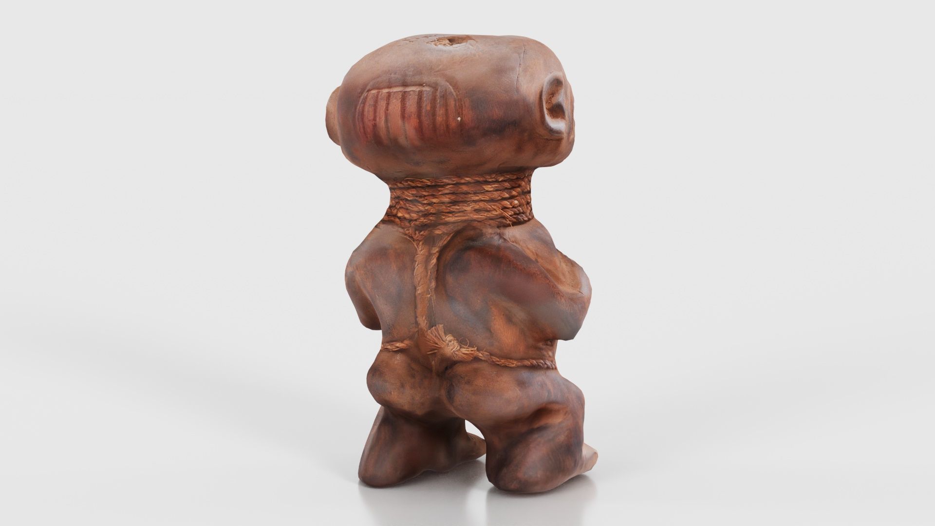Wooden Figure Statue Female Low-poly 3D model_21