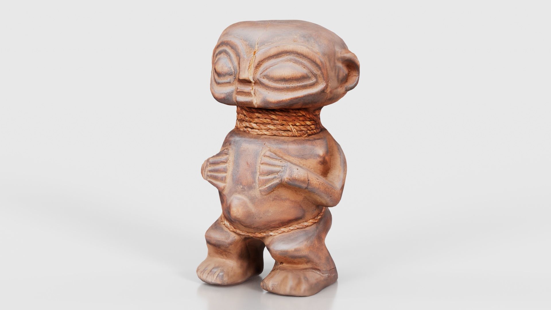 Wooden Figure Statue Female Low-poly 3D model_15