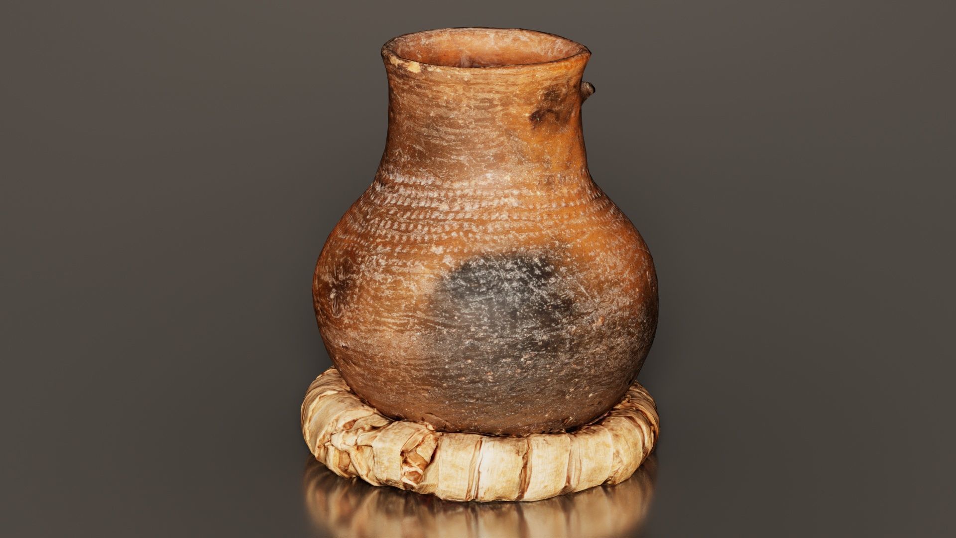 Wooden Vase Low-poly 3D model_8