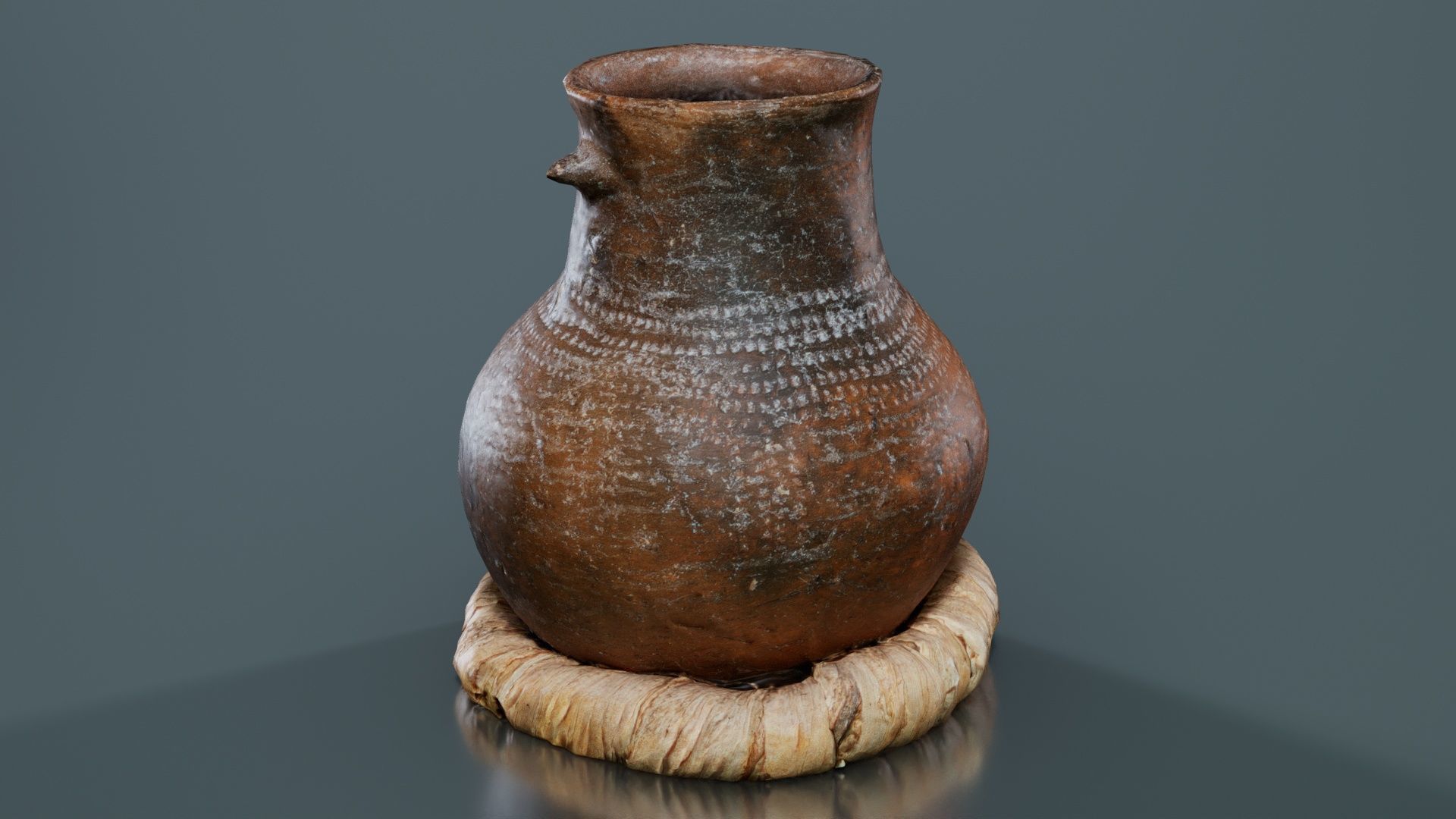 Wooden Vase Low-poly 3D model_5