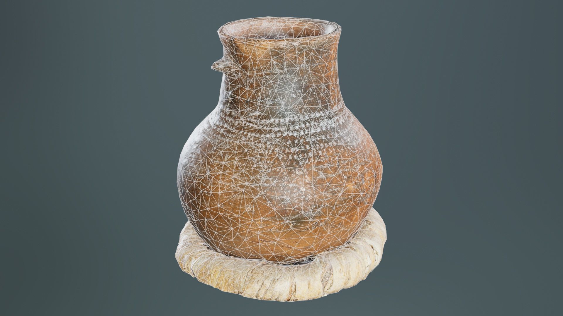 Wooden Vase Low-poly 3D model_9