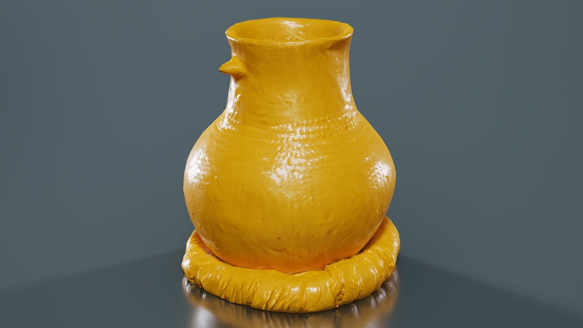 Wooden Vase Low-poly 3D model_12