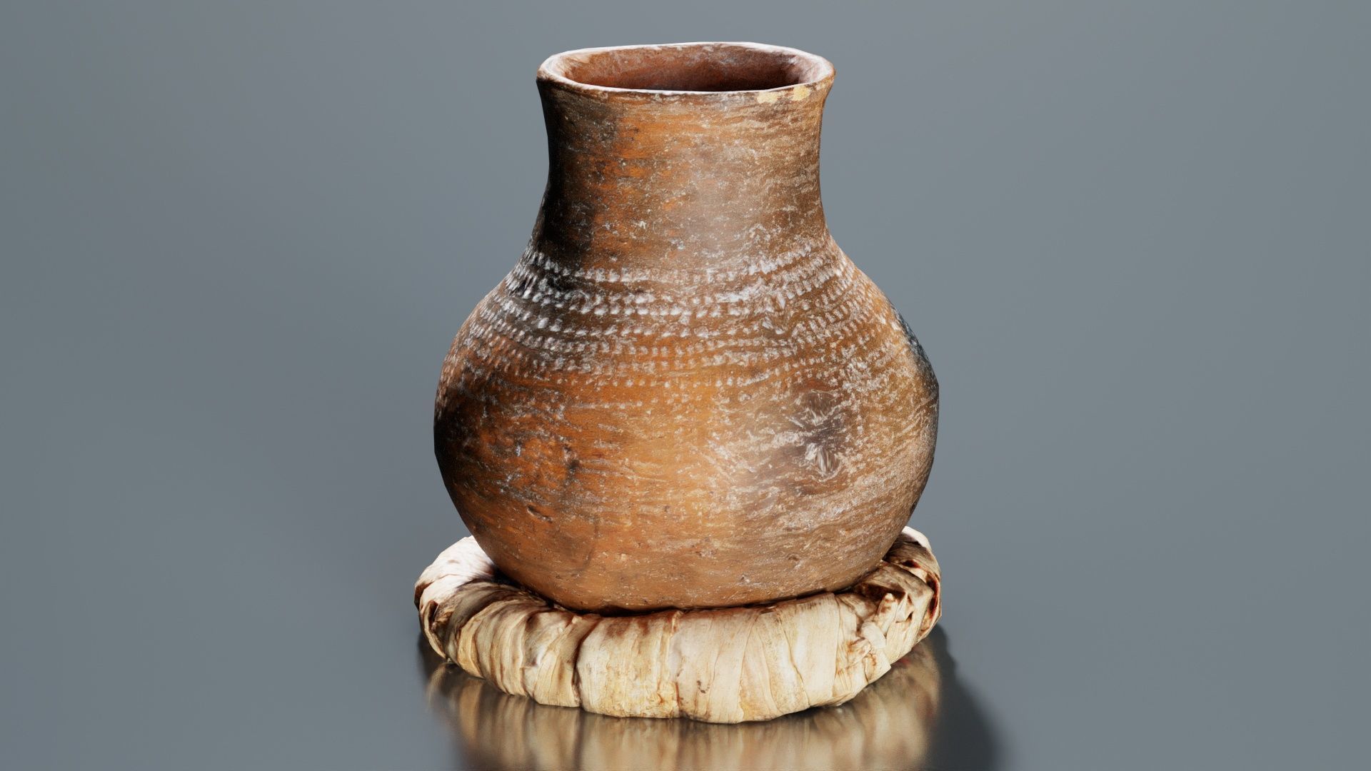 Wooden Vase Low-poly 3D model_1