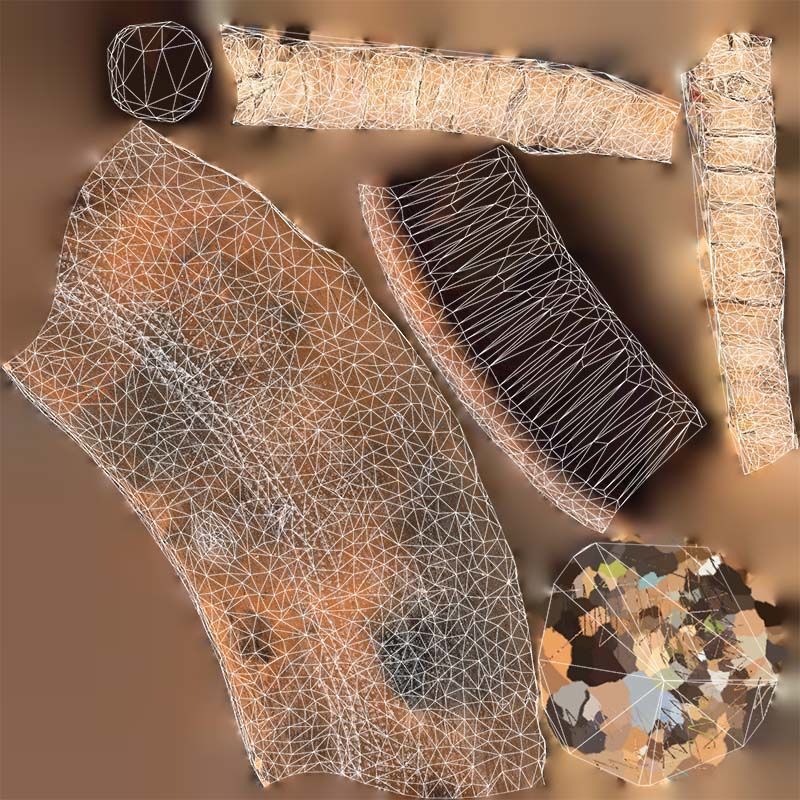 Wooden Vase Low-poly 3D model_14