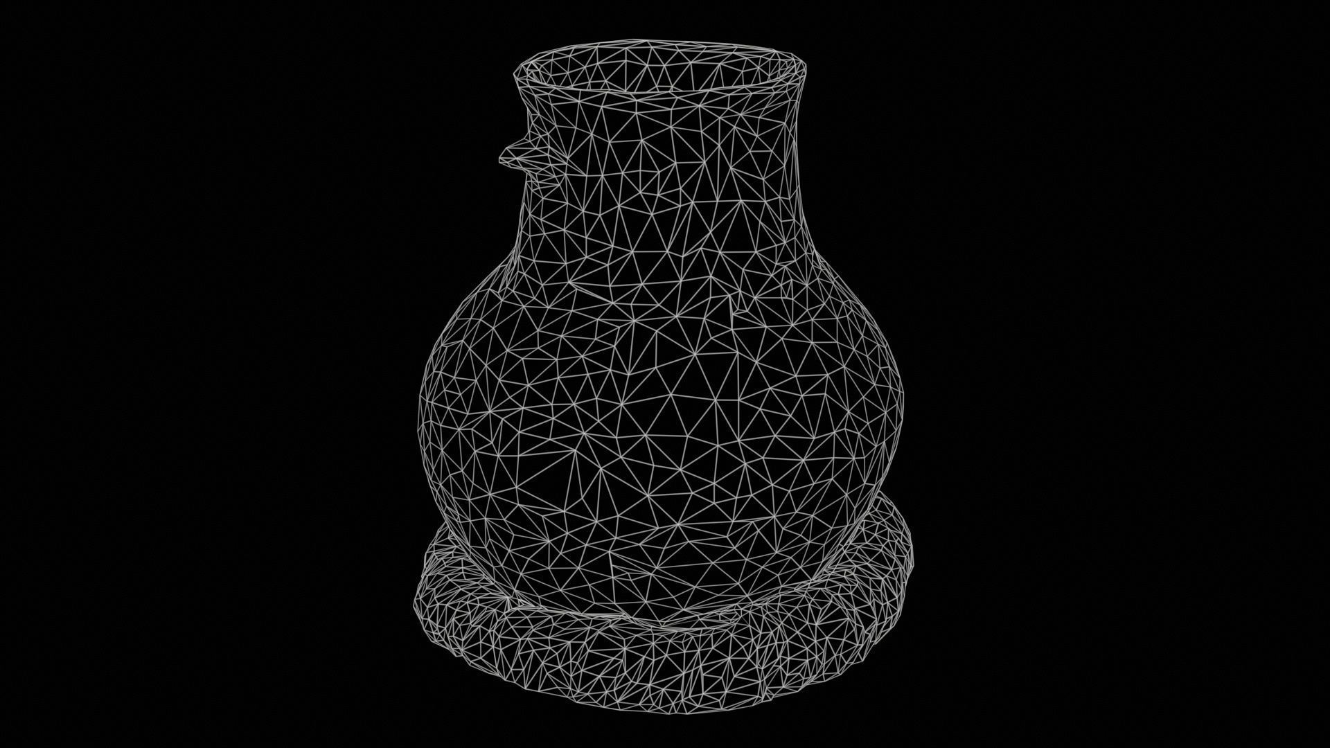 Wooden Vase Low-poly 3D model_11