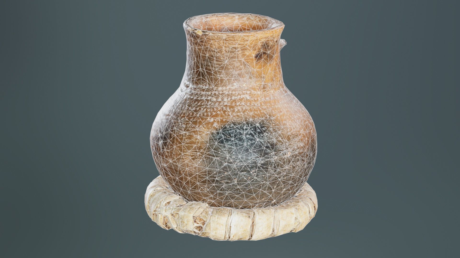 Wooden Vase Low-poly 3D model_10