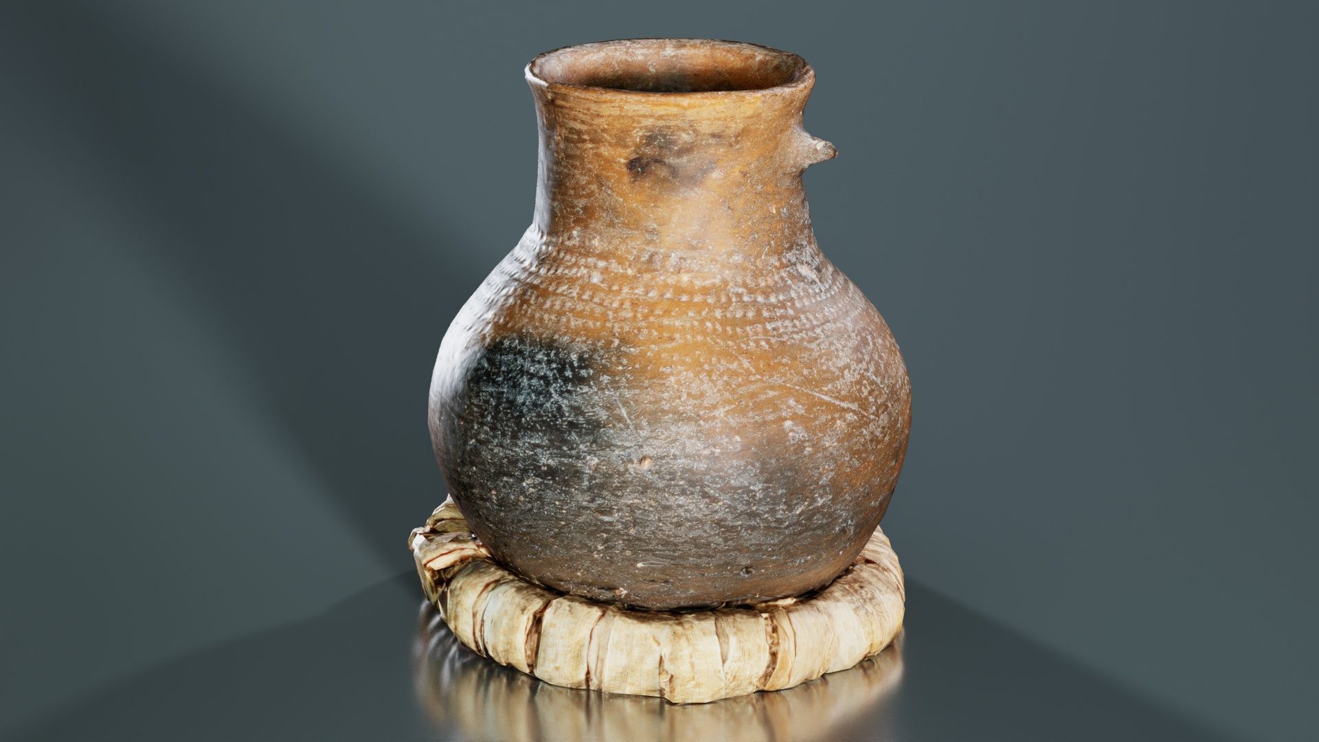 Wooden Vase Low-poly 3D model_3