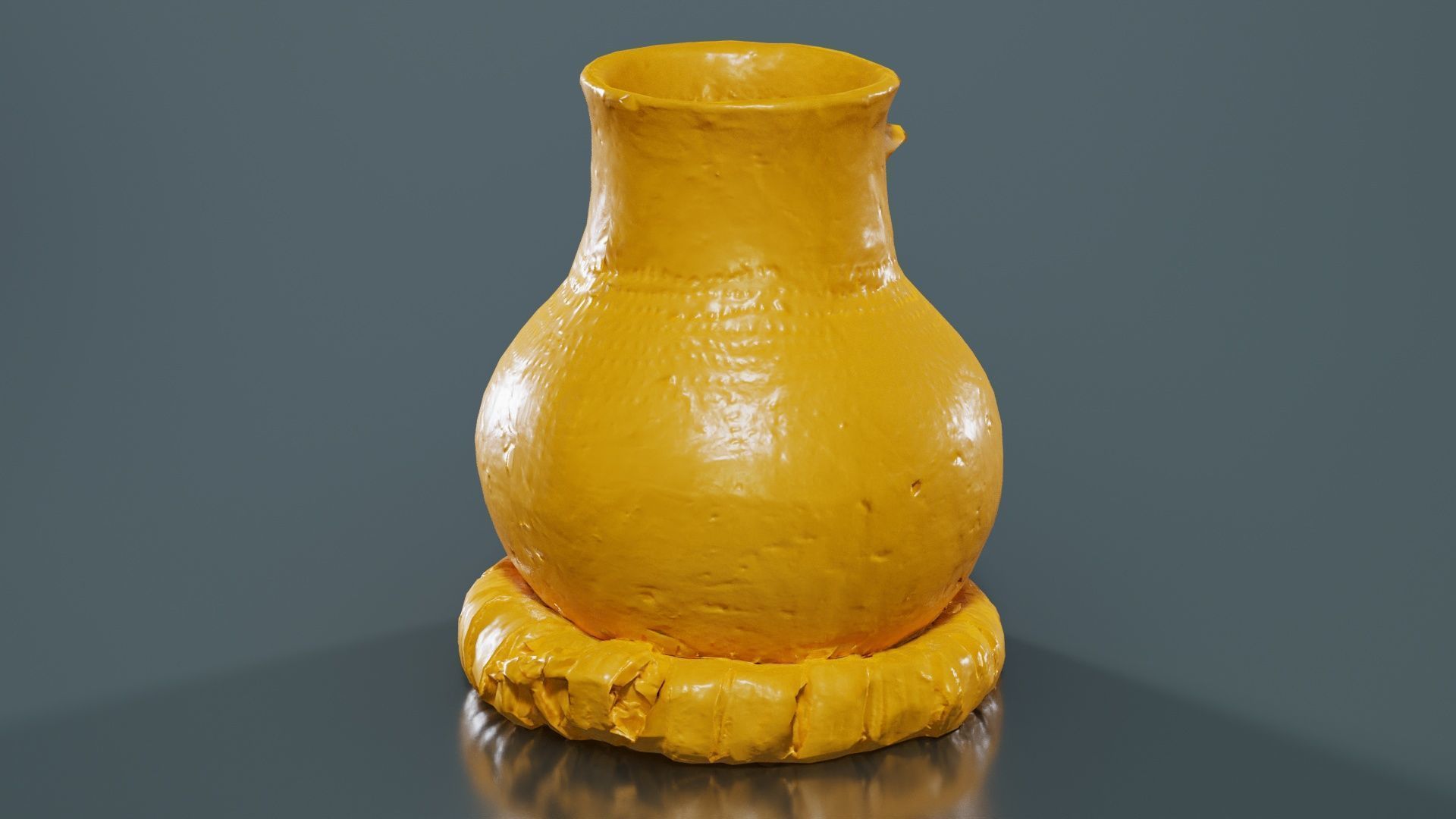 Wooden Vase Low-poly 3D model_13