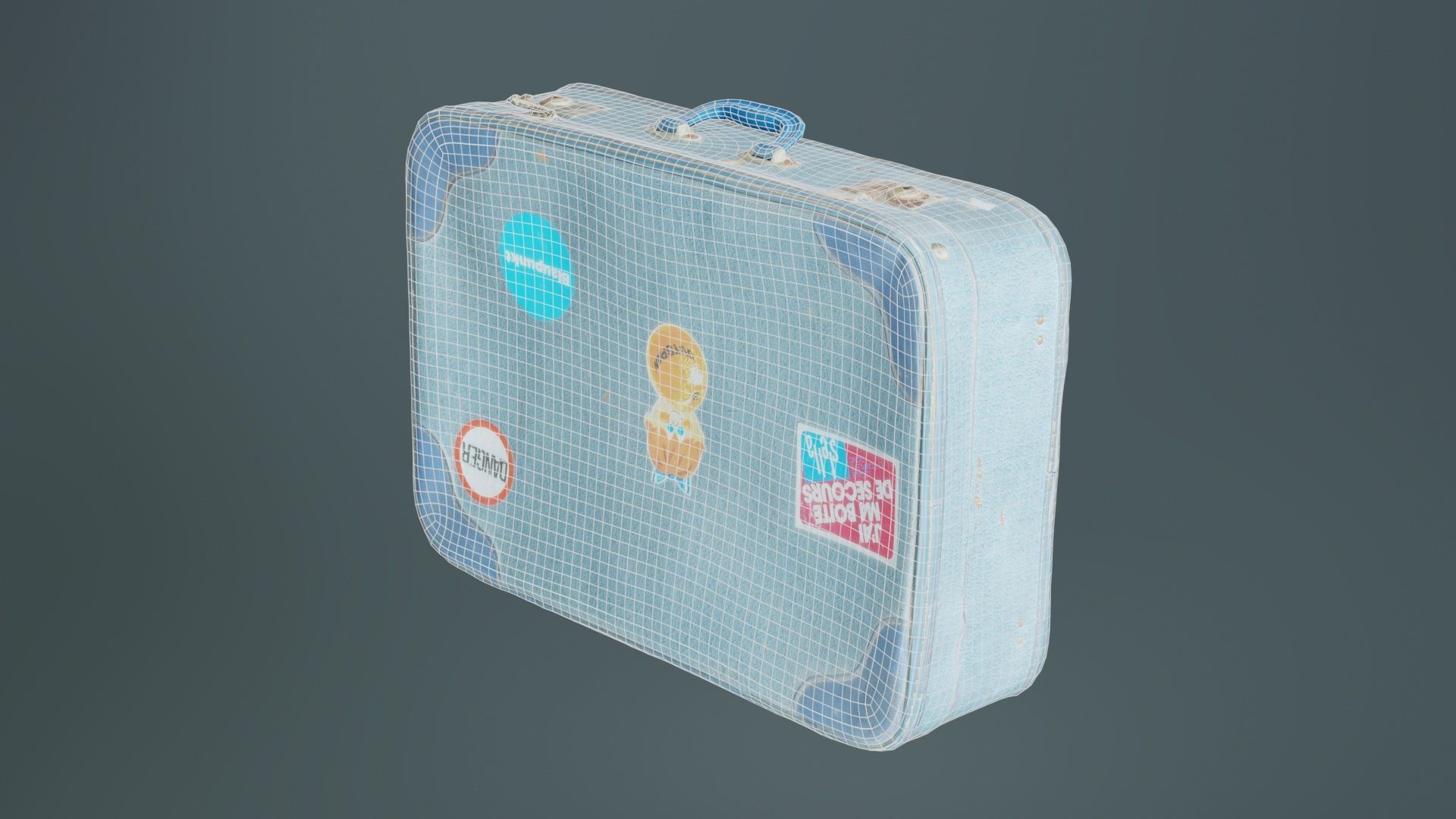 Suitcase 11 Low-poly 3D model_9