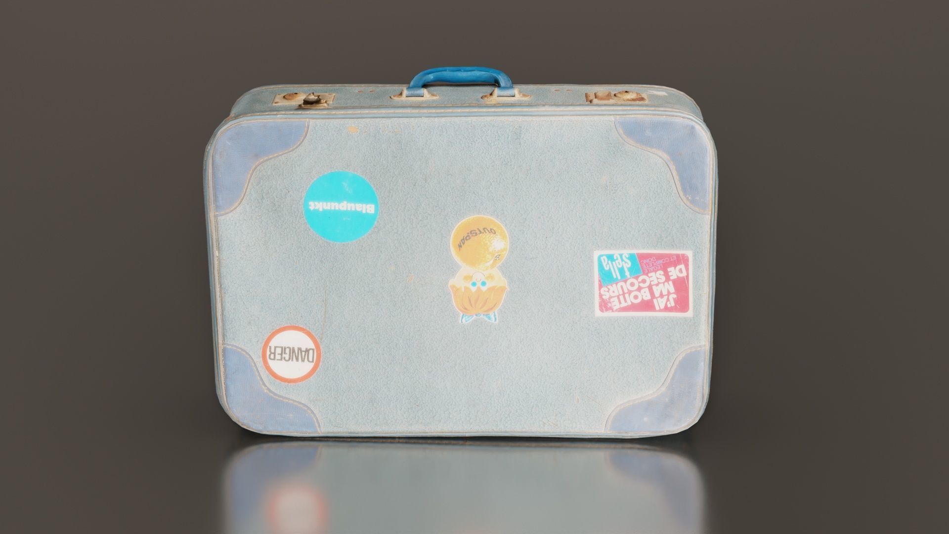 Suitcase 11 Low-poly 3D model_8