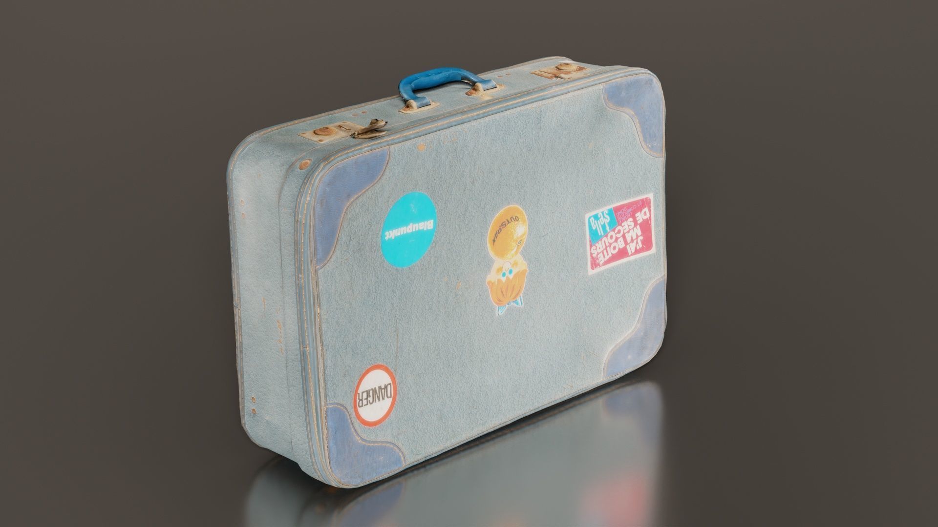 Suitcase 11 Low-poly 3D model_1