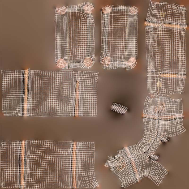 Suitcase 12 Low-poly 3D model_14