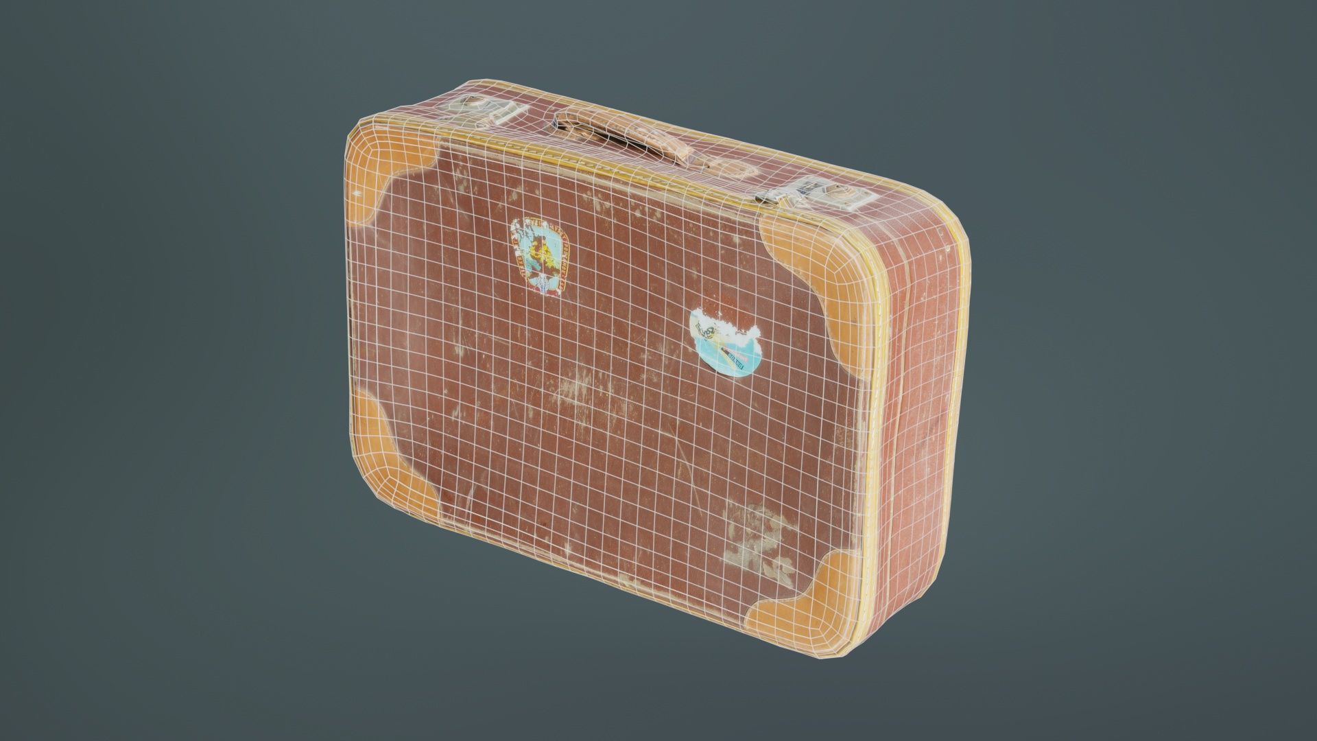 Suitcase 2 Low-poly 3D model_10