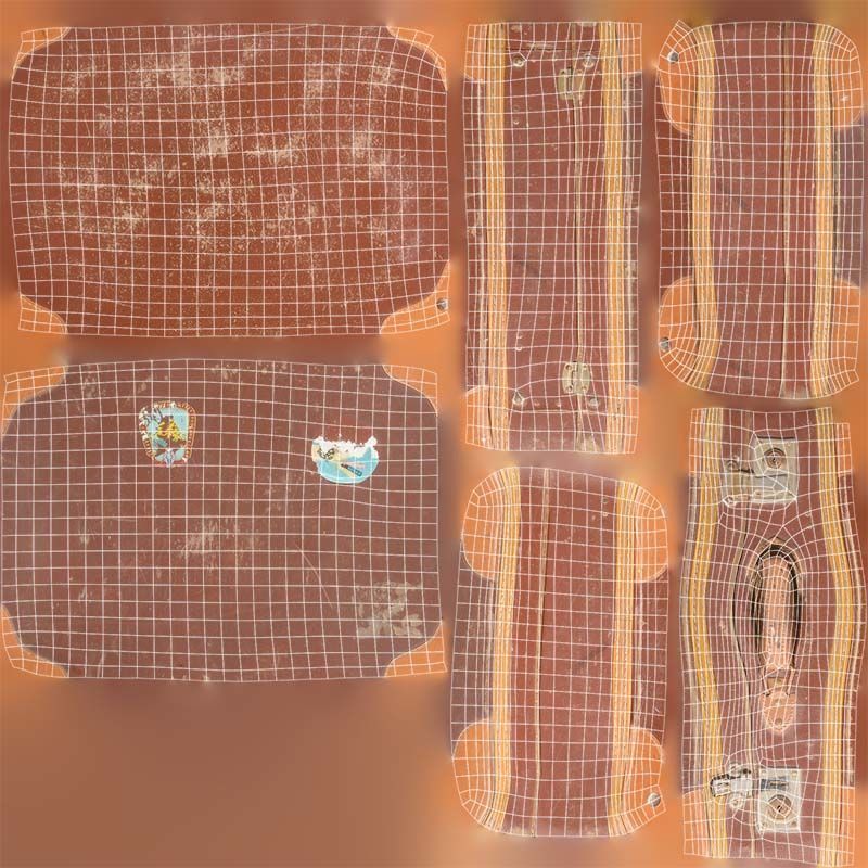 Suitcase 2 Low-poly 3D model_14