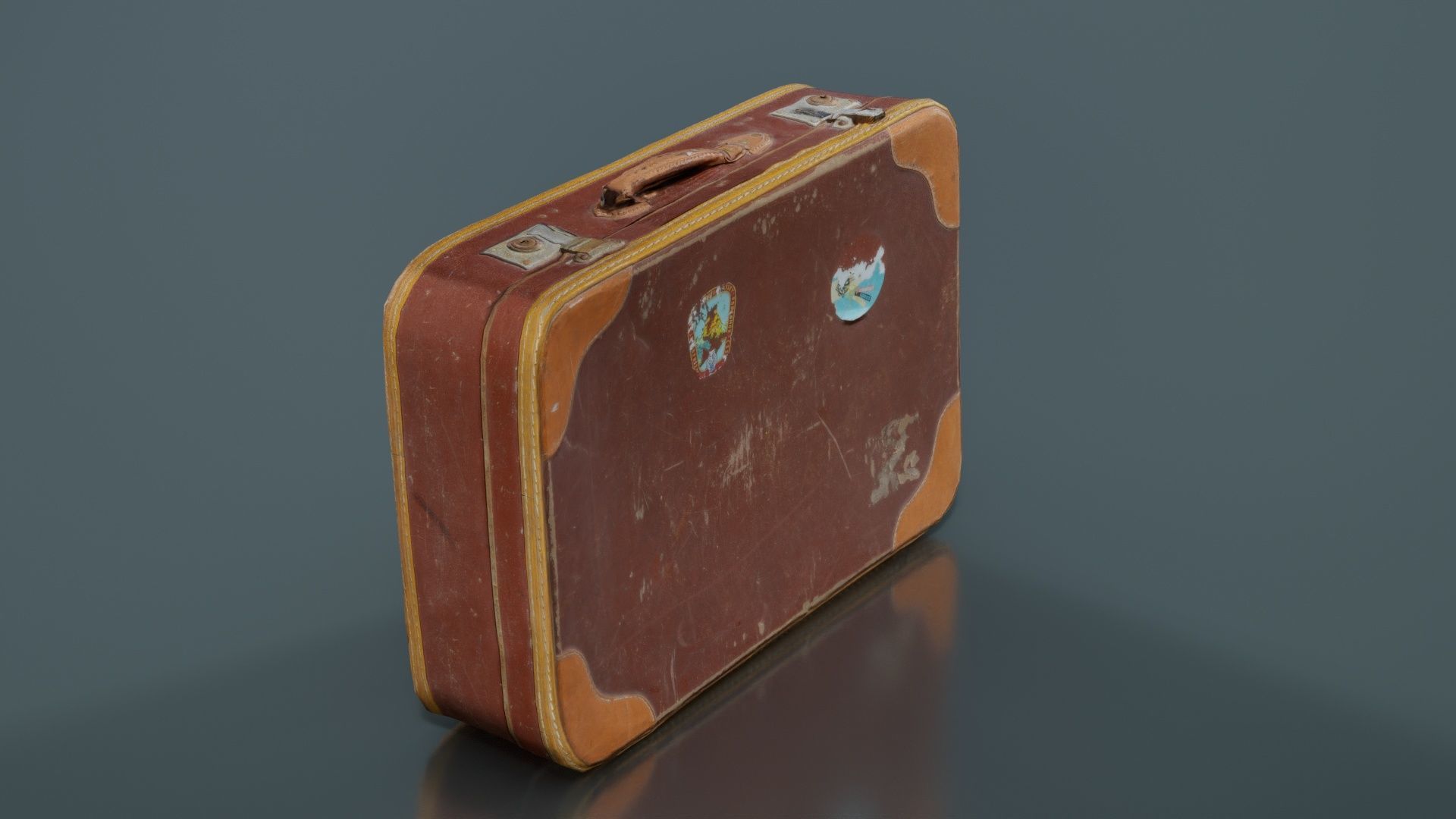 Suitcase 2 Low-poly 3D model_6