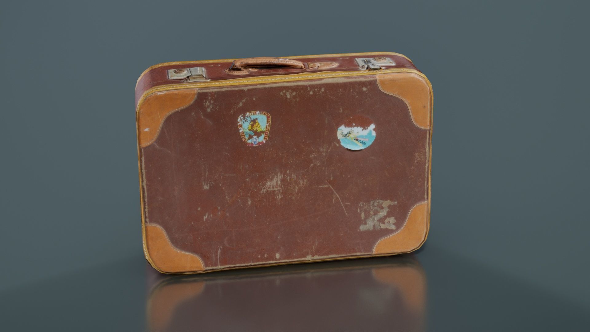 Suitcase 2 Low-poly 3D model_1