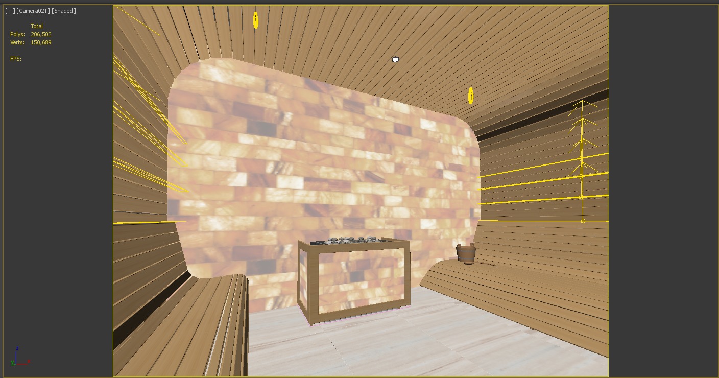 sauna room 3D model_3