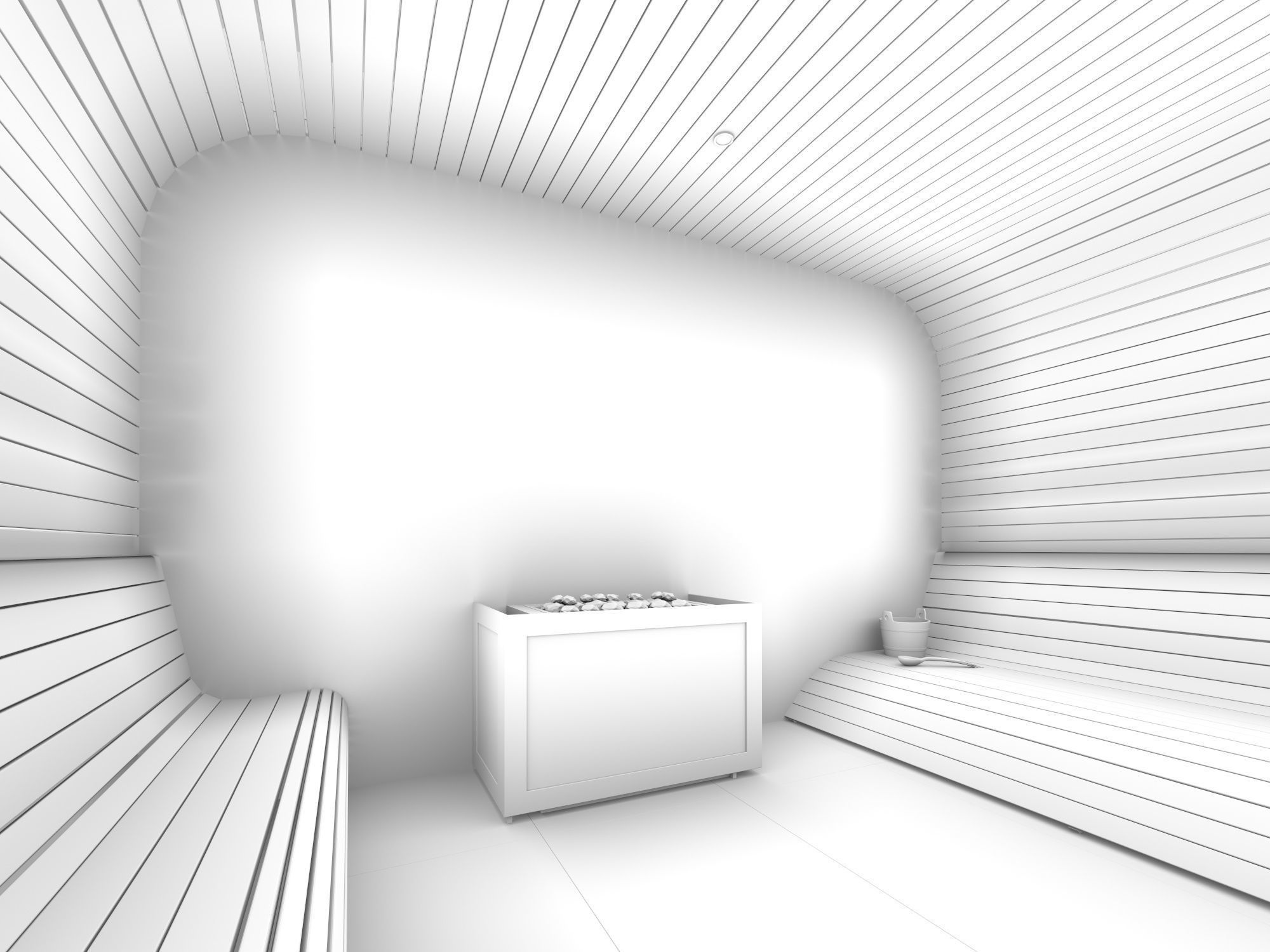 sauna room 3D model_2