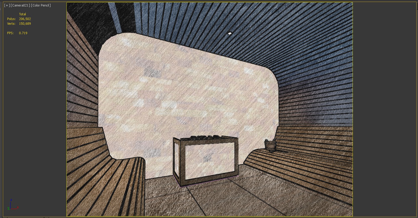 sauna room 3D model_5
