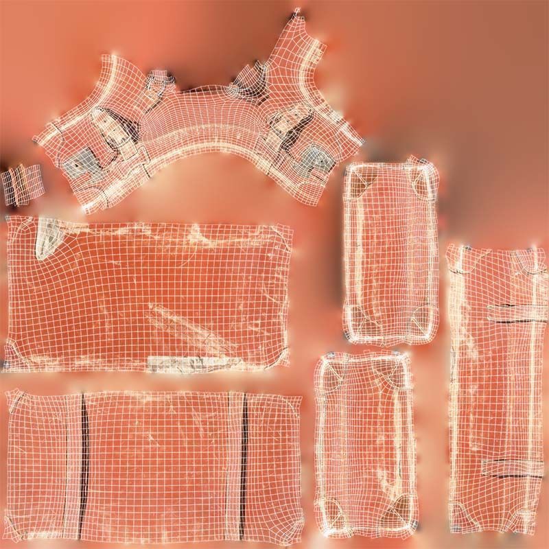 Suitcase 4 Low-poly 3D model_14