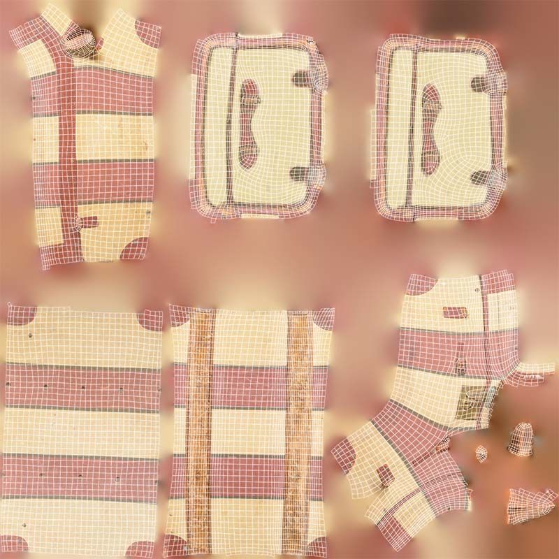 Suitcase 6 Low-poly 3D model_14