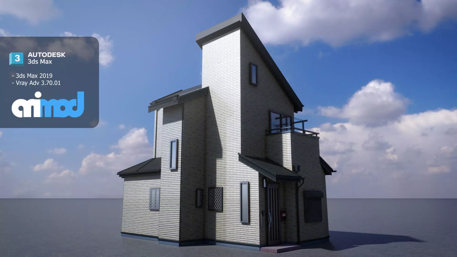 Japanese Residential House 3D model_0