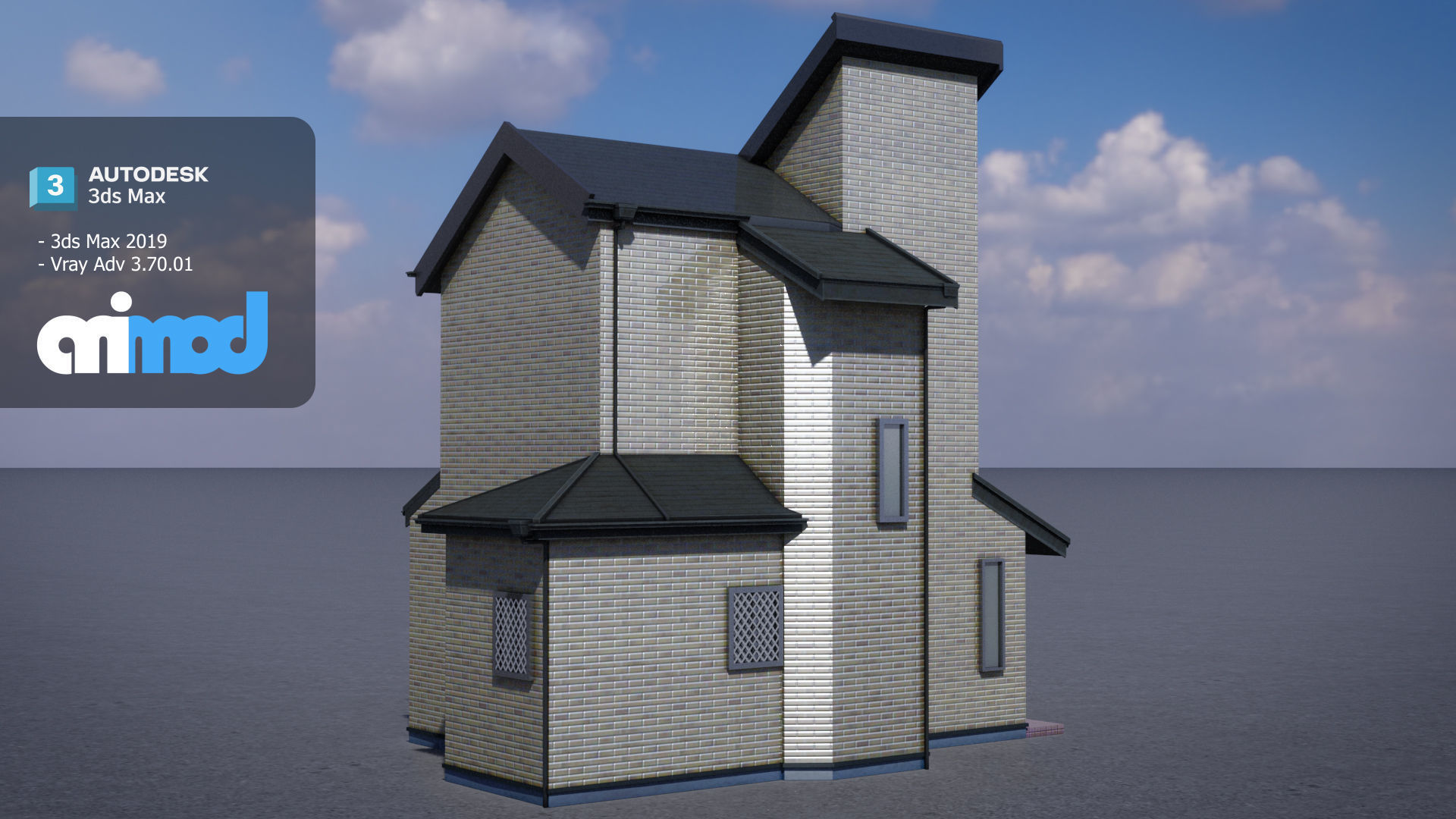 Japanese Residential House 3D model_1