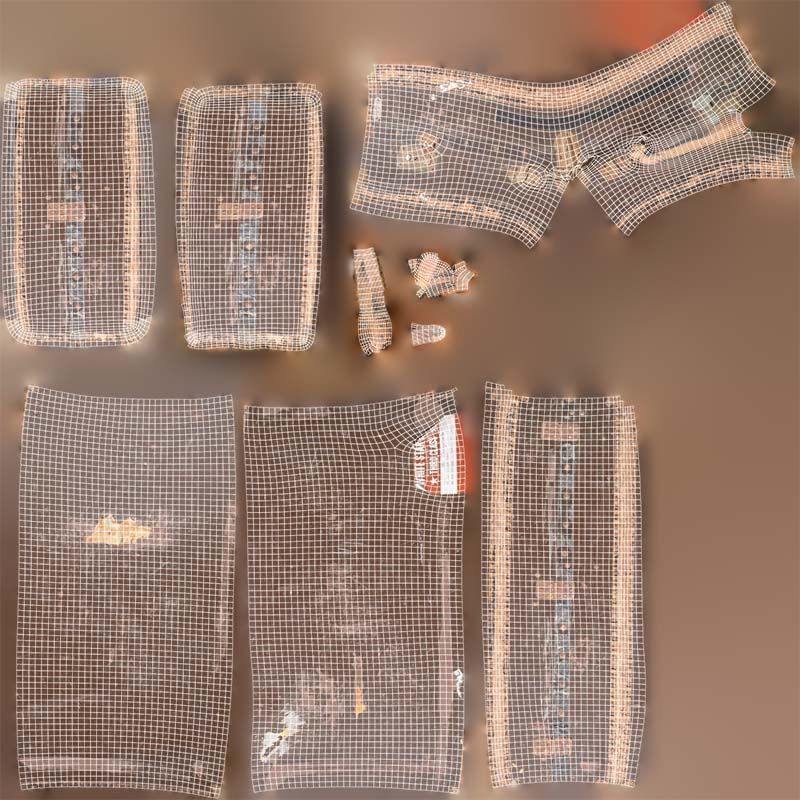 Suitcase 7 Low-poly 3D model_14