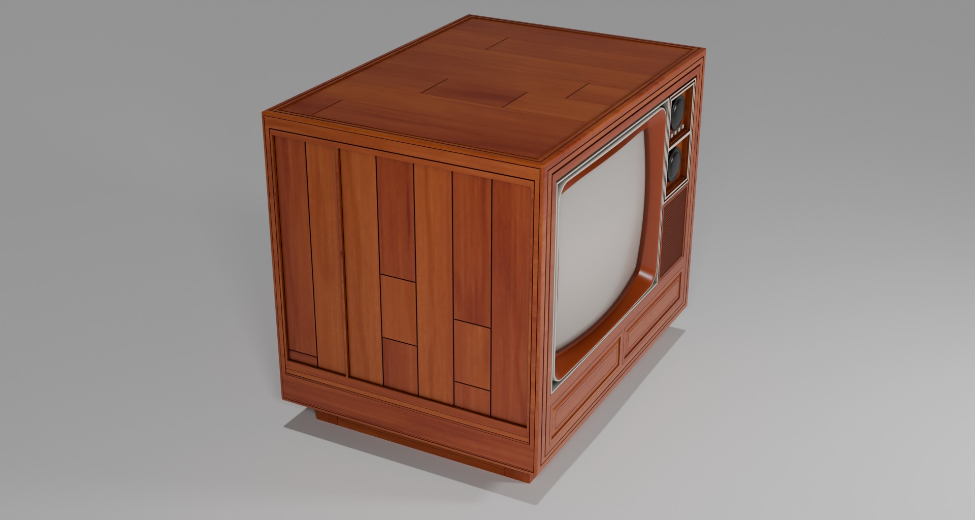 Vintage TV Free low-poly 3D model_3