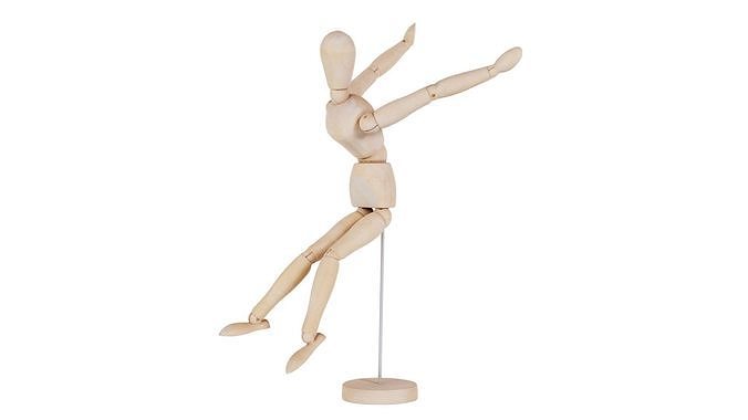 Wooden Mannequin Pose 03 Low-poly 3D model
