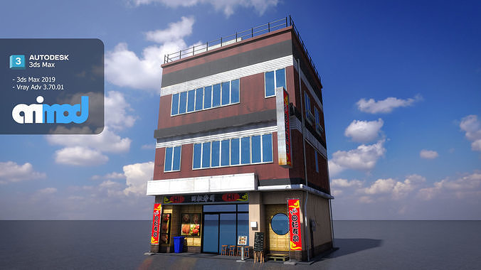 Conveyor Belt Sushi Shop 3D model