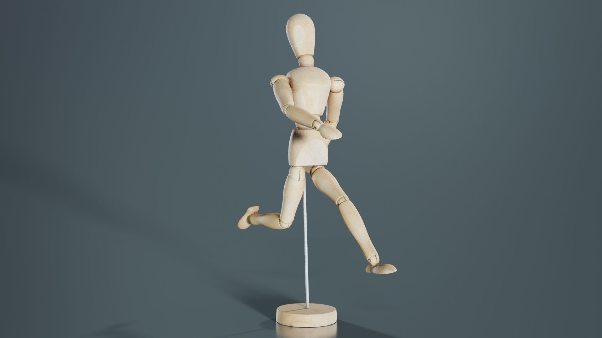 Wooden Mannequin Pose 06 Low-poly 3D model_6
