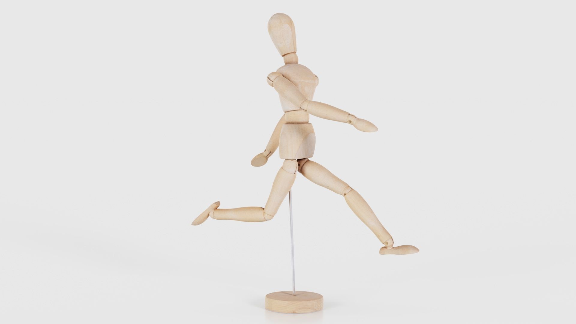 Wooden Mannequin Pose 06 Low-poly 3D model_19