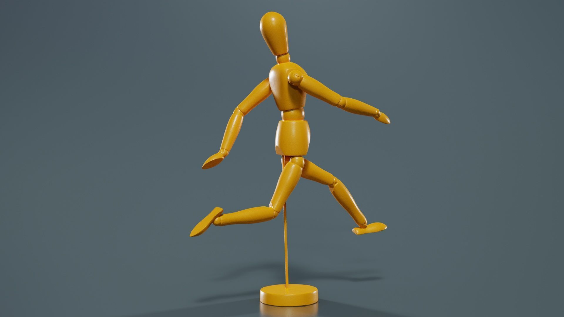 Wooden Mannequin Pose 06 Low-poly 3D model_13