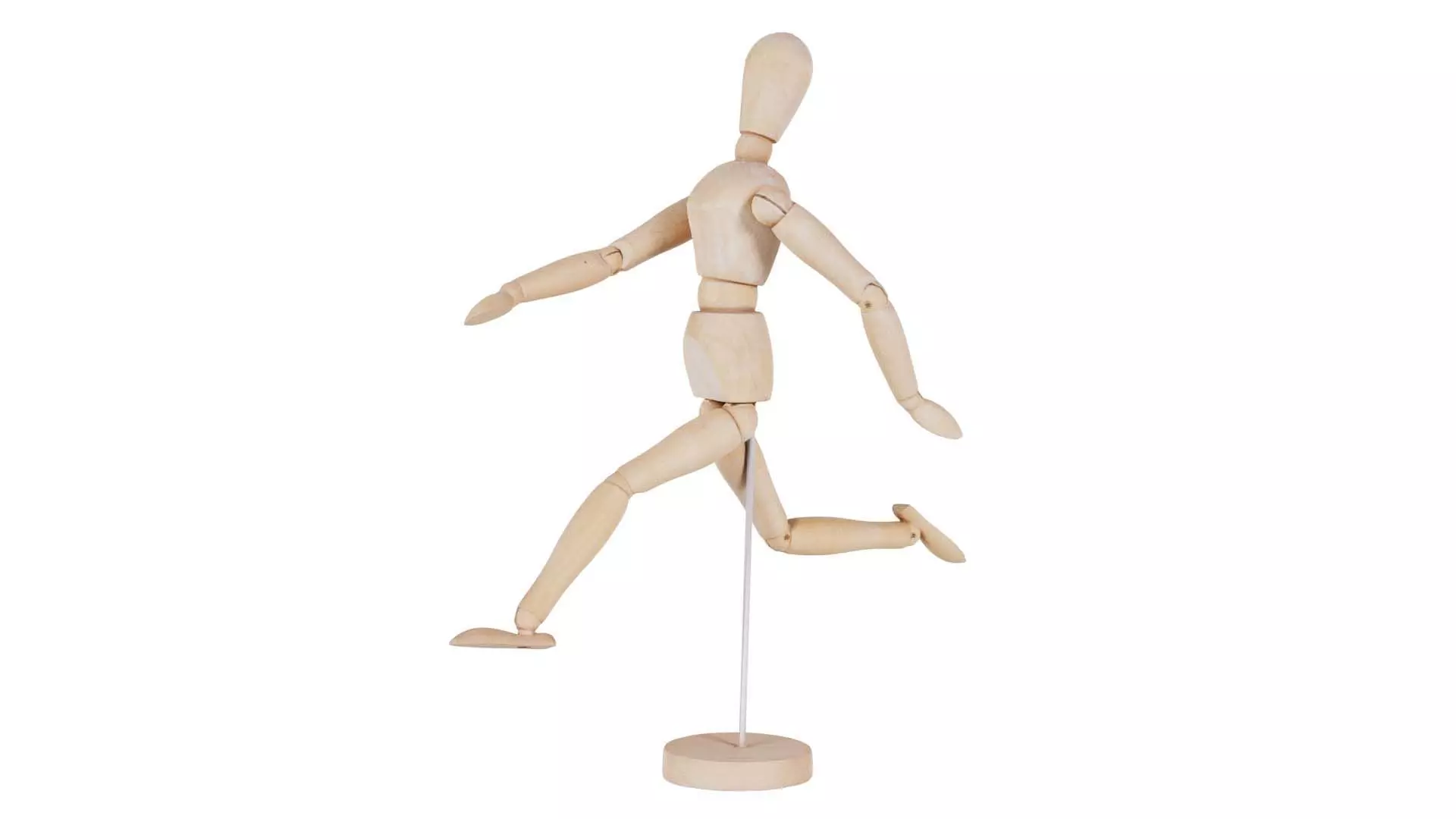 Wooden Mannequin Pose 06 Low-poly 3D model_0
